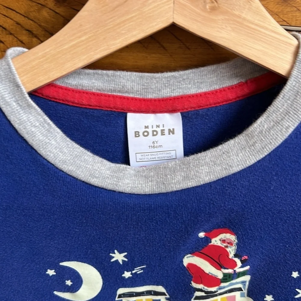 Mini Boden Boys Christmas Pajamas Festive Blue and Red Kids Pajamas 🎅🏼🌲